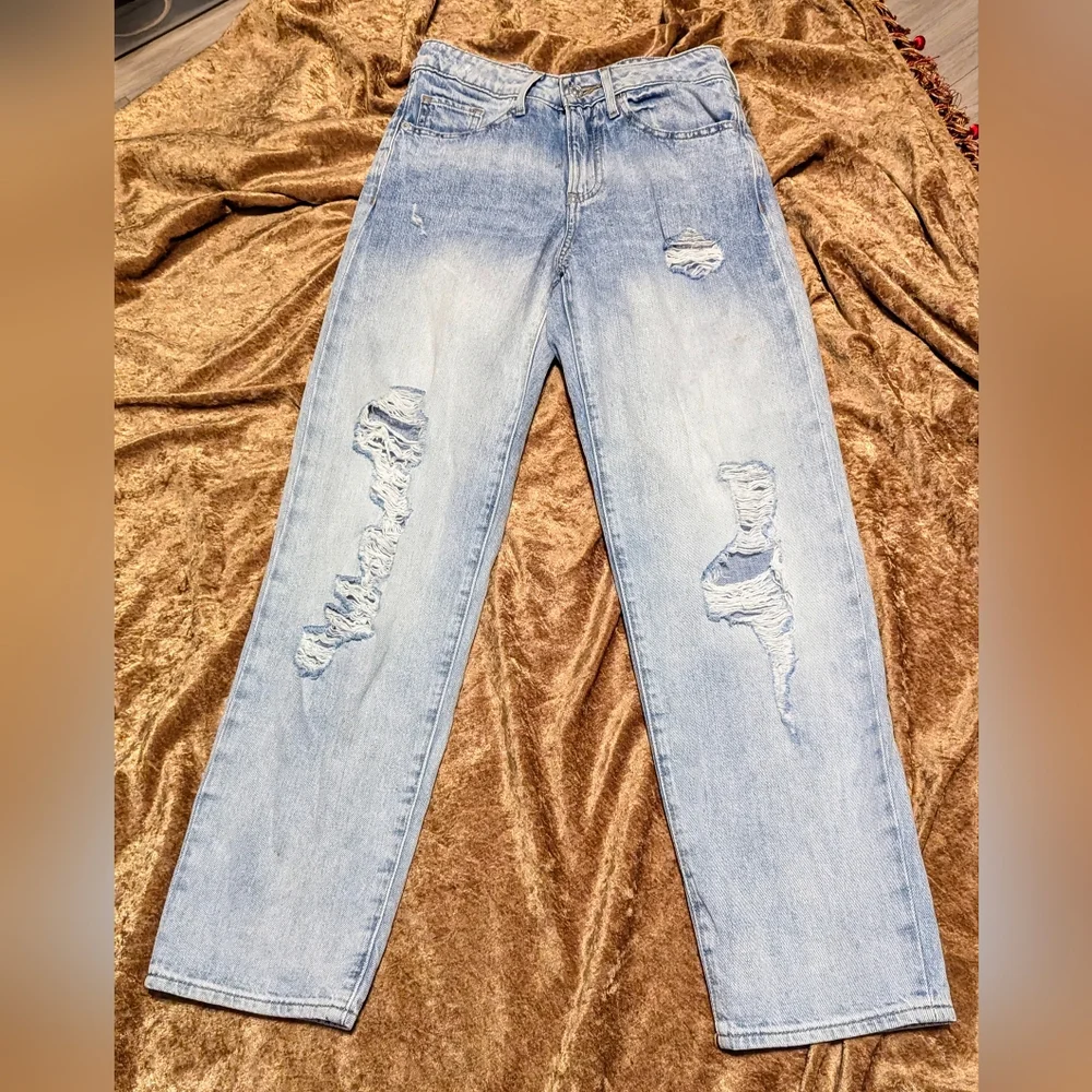 Express Light Blue Boyfriend Jeans - Picture 1 of 6